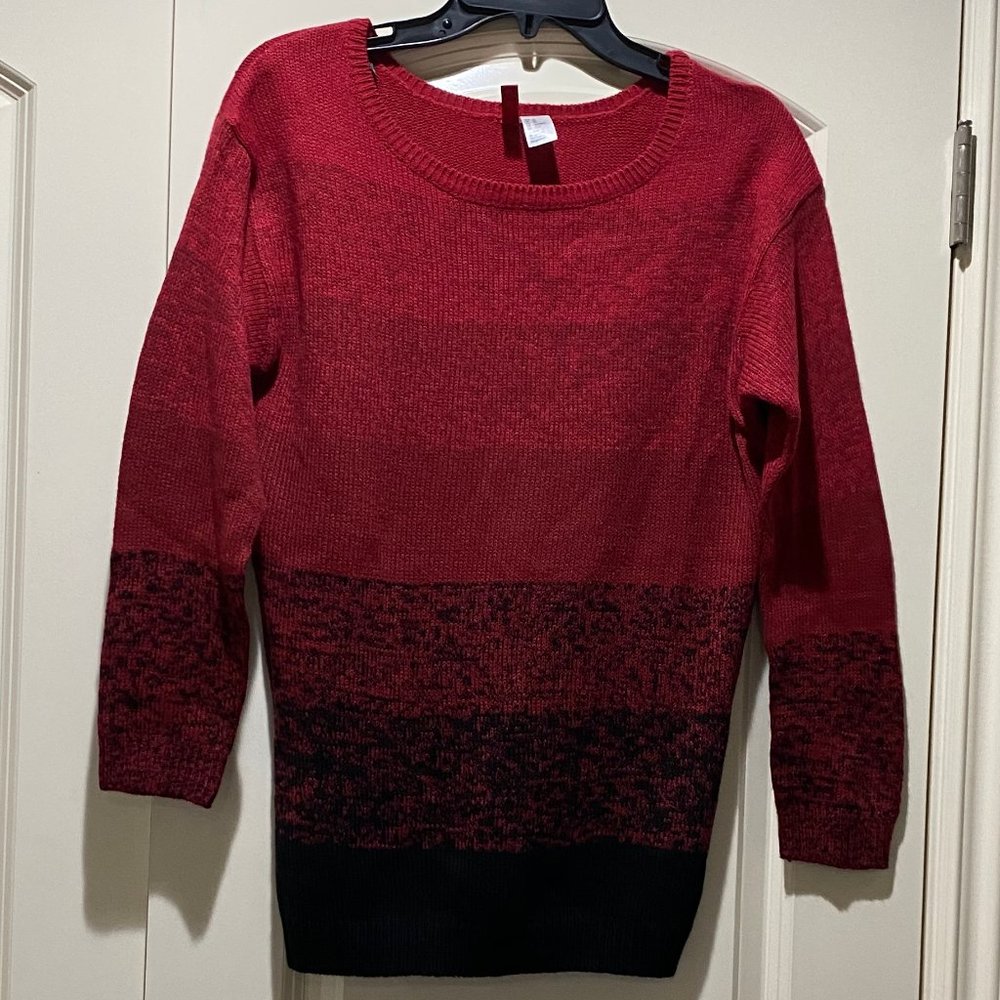 Divided by H&M Red/Black Ombré Knit Sweater Tunic